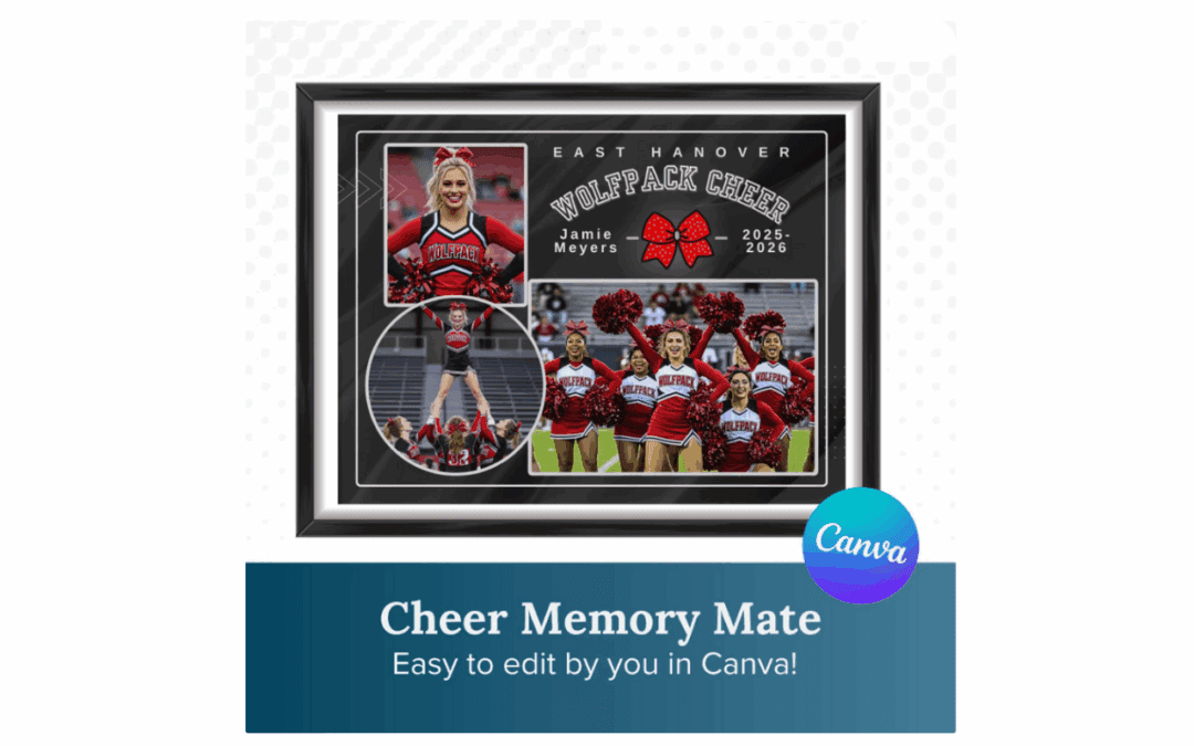 Cheer Memory Mate Template 10×8 | Editable Canva Team Photo Collage | Cheerleading Poster | End of Season Gift | Senior Cheer Picture