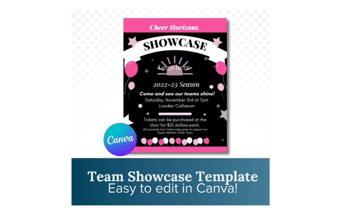Team Showcase Template | Team Template | Sports Printable | Cheer Printable