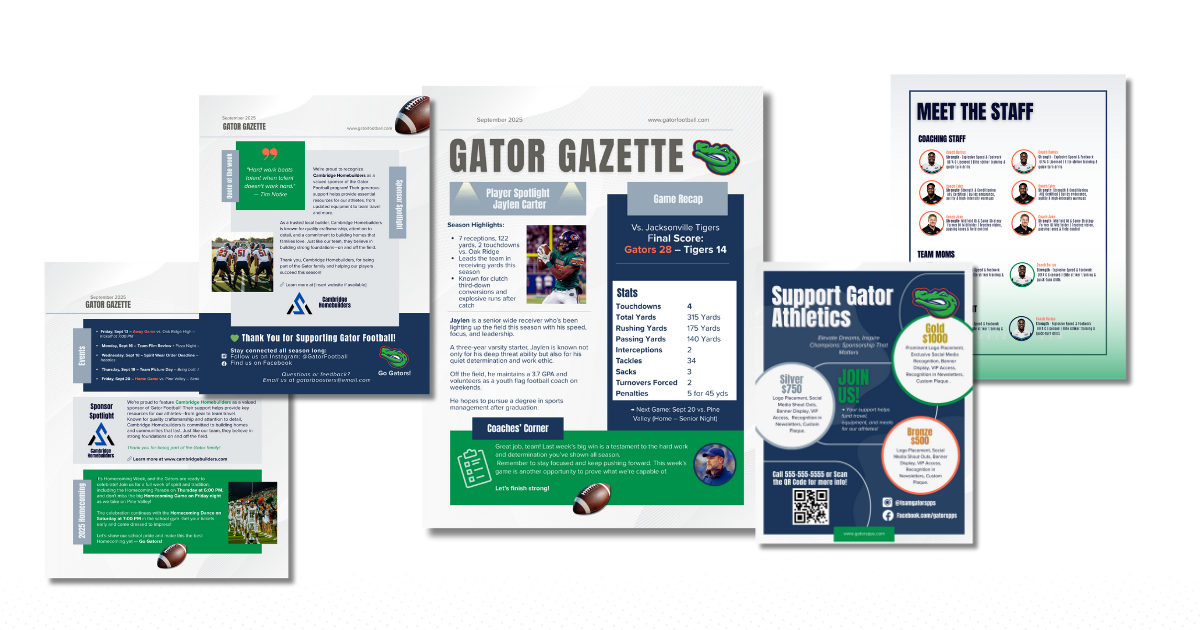 3 Team Newsletters for Youth Sports
