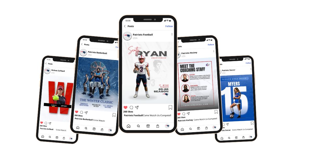 Blog Images Canva sports social media templates — game day and final score graphics