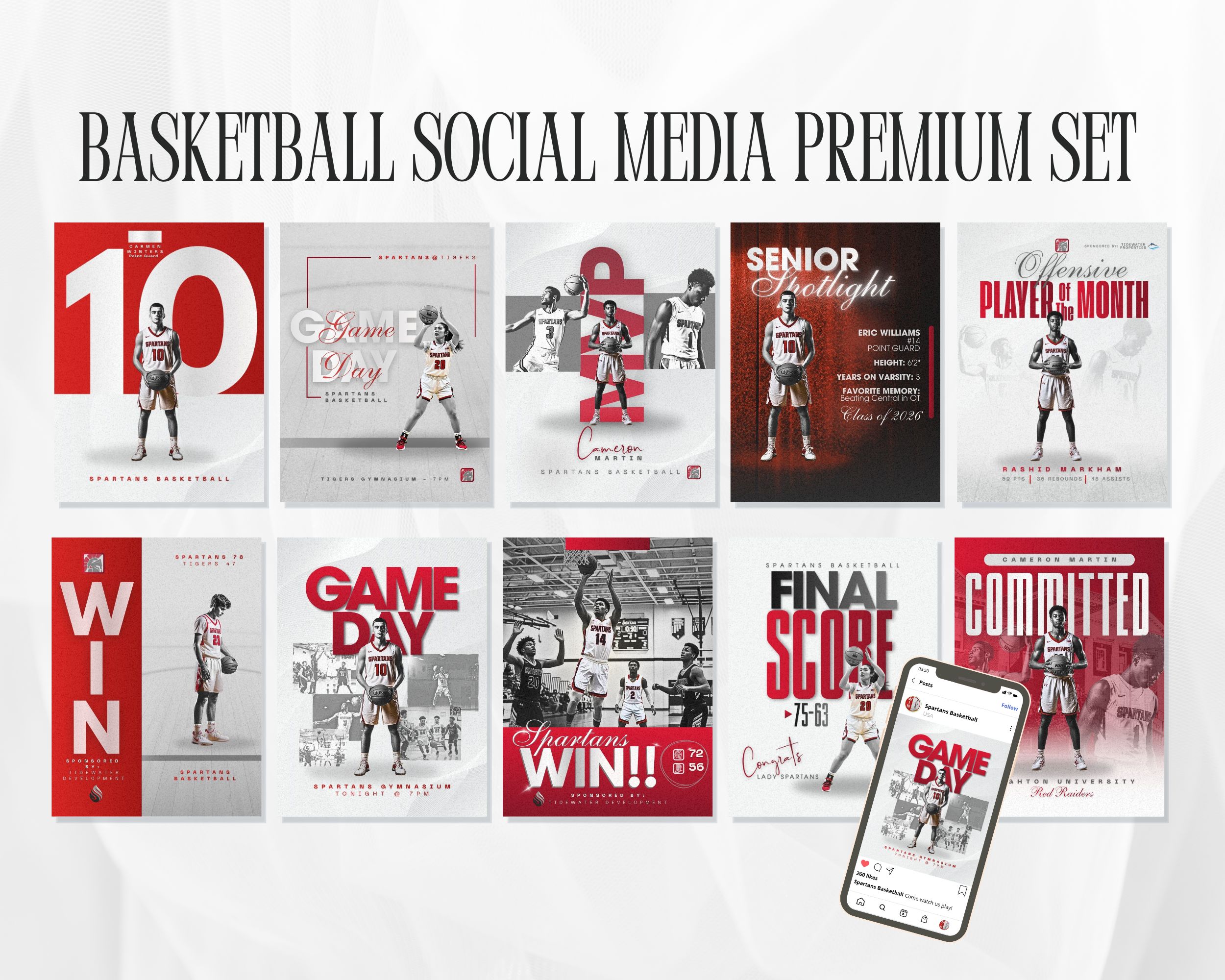 Premium Basketball Social Media Templates