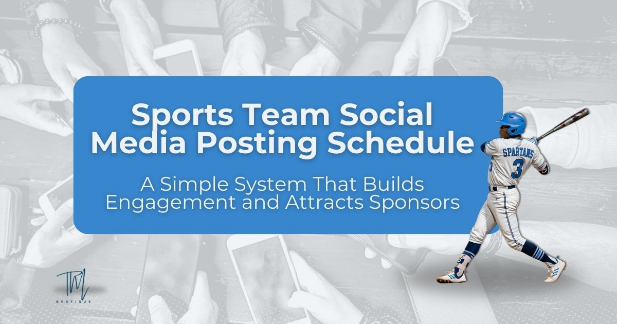 sports team social media posting schedule example with photos and graphics