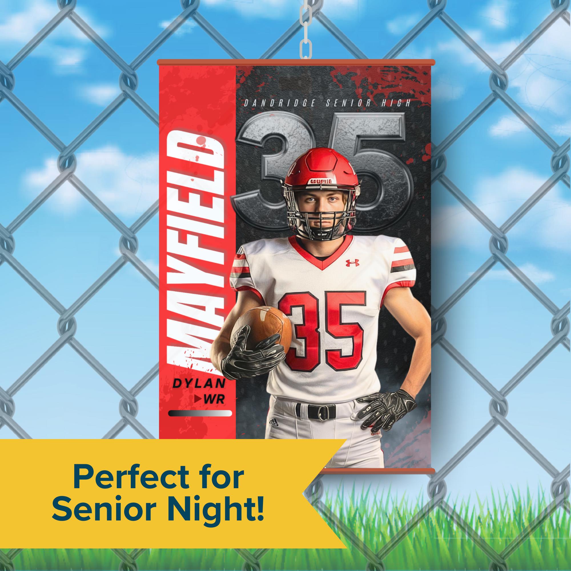 Football Senior Poster Canva Template Bundle (3 Designs) | 18x24 & 24x36 Print Sizes - Image 6